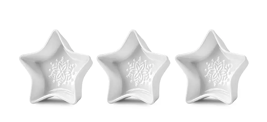 Fade Maison | Set 3 Pezzi Antipastiera Stella Xmas White in Porcellana Natale 2025
