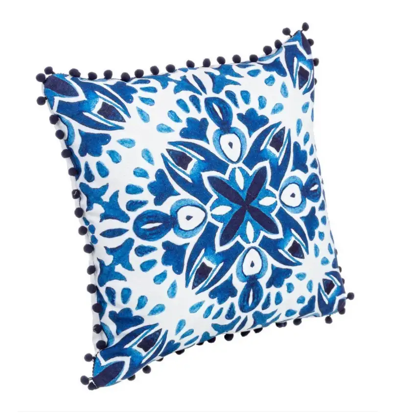CUSCINO CORINTO CM 40X40 BIANCO/BLU