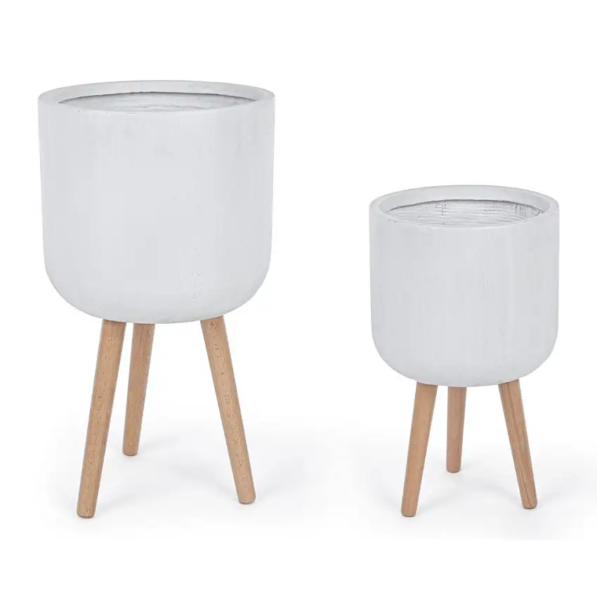 VASO MODERN TREPPIEDE BIANCO ALTO