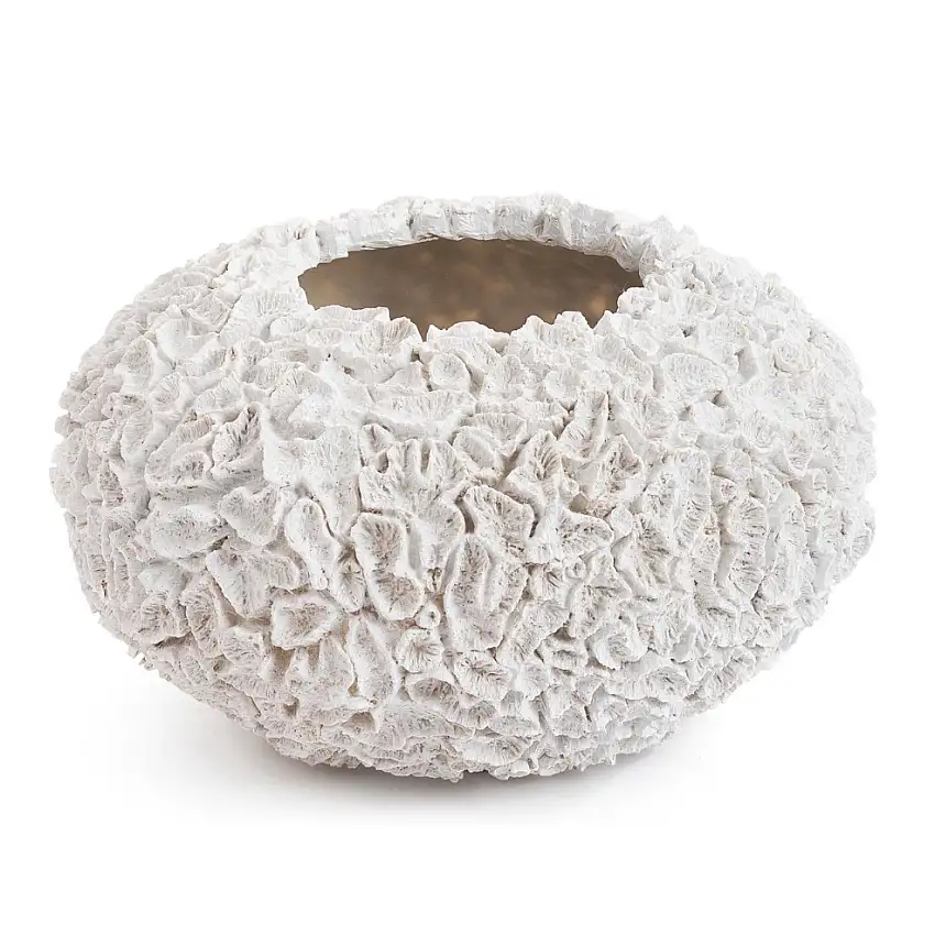 PORTA VASO LAME' BOMBATO BIANCO CM 26,5H