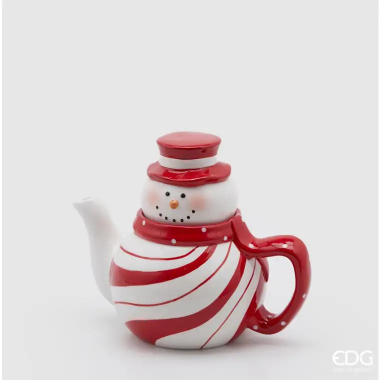 TEIERA PUPAZZO DI NEVE CM 17H IN CERAMICA