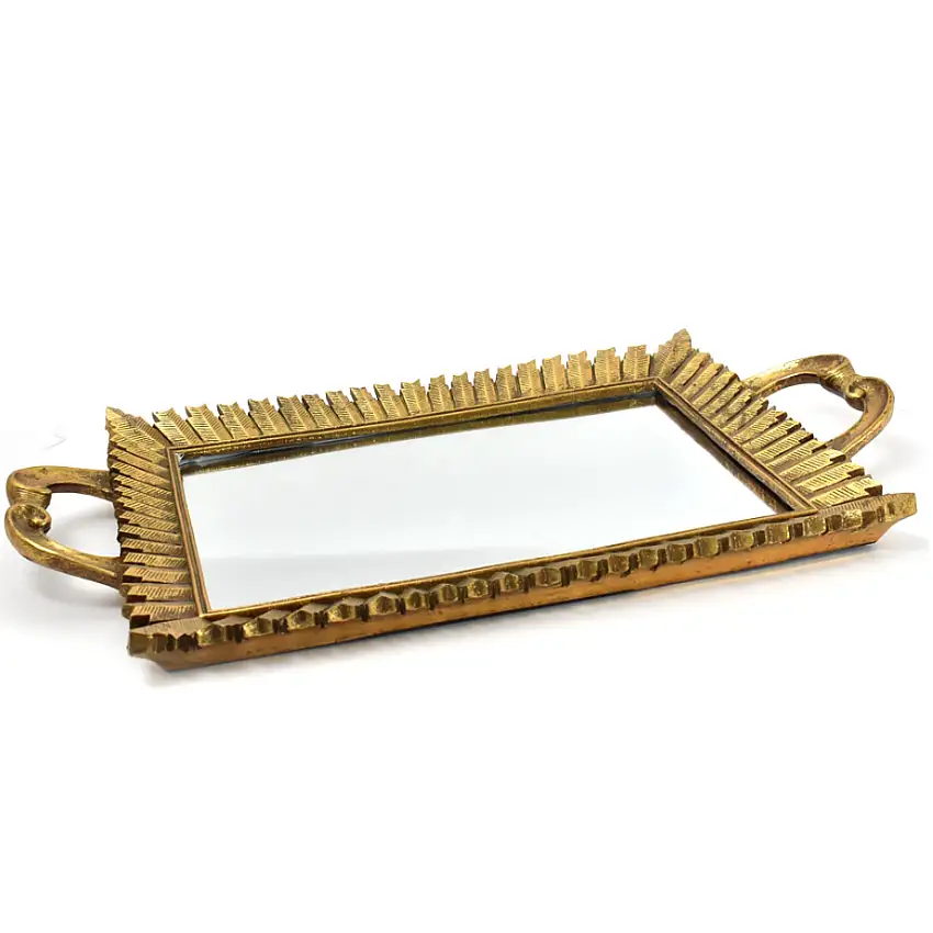 VASSOIO DECORATIVO SPECCHIO RETTANGOLARE CM 47X27