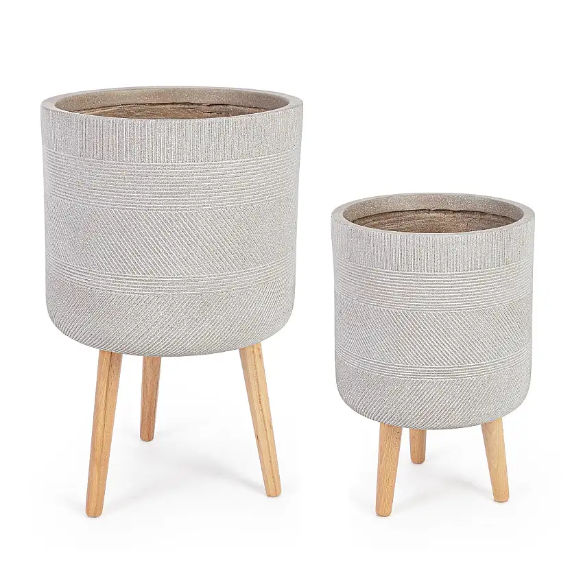 VASO RIGO TONDO TREPPIEDE BEIGE DUE MISURE