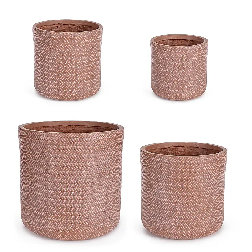 VASO TRESSAGE CILINDRICO TERRACOTTA DIVERSE MISURE