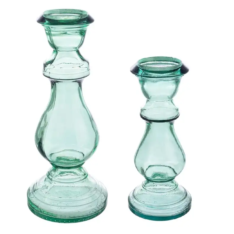 CANDELABRO JODY VETRO VERDE GIADA DIVERSE MISURE