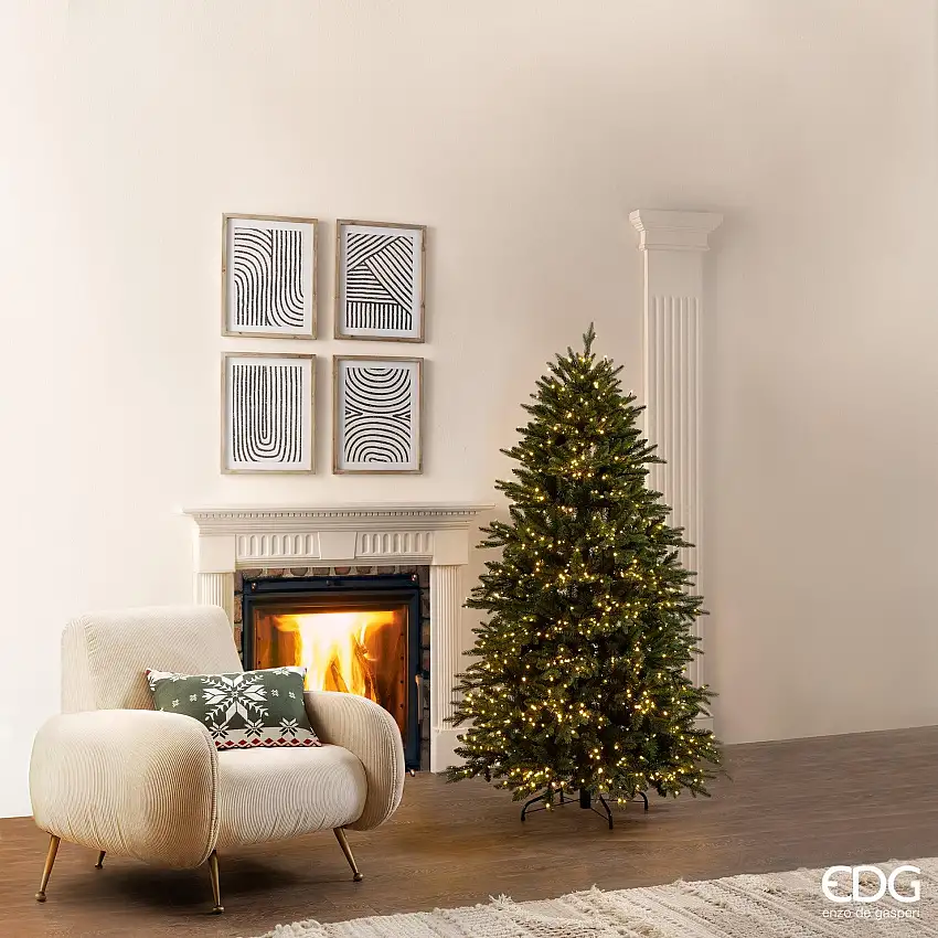 EDG Enzo De Gasperi | Albero di Natale Pino Cristallo con 1500 Led  H 180 cm