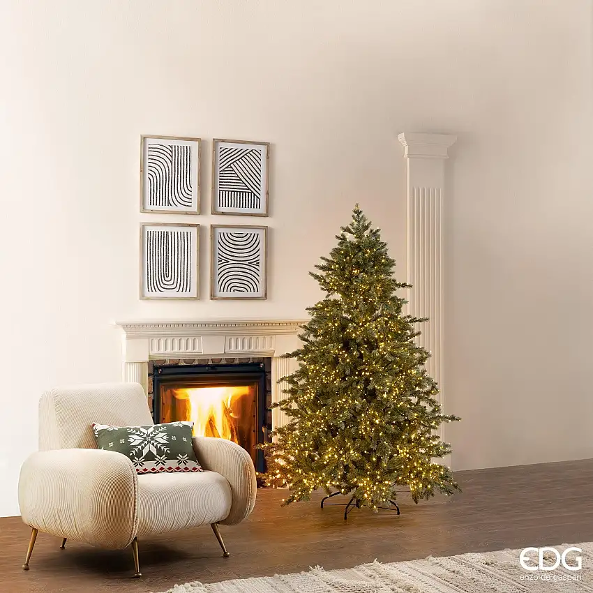 EDG Enzo De Gasperi | Albero di Natale Pino argentato con 3000 miniled H 180 cm