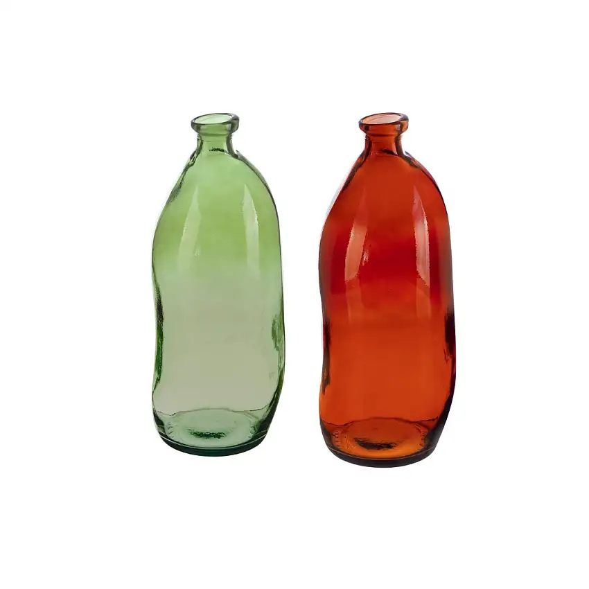 BOTTIGLIA VETRO LOOPY CM 35 H DIVERSI COLORI