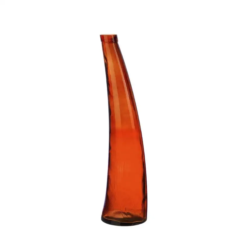 VASO VETRO LOOPY CURVO ROSSO DUE MISURE