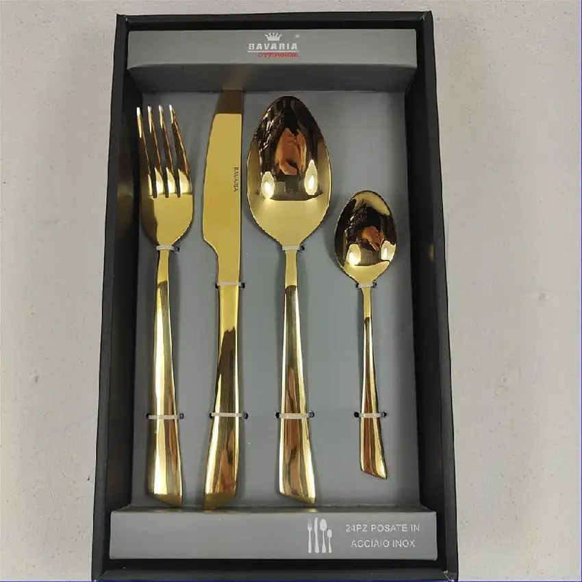 Set Posate 24 Pezzi ACCIAI GOLD 2001G By Bavaria