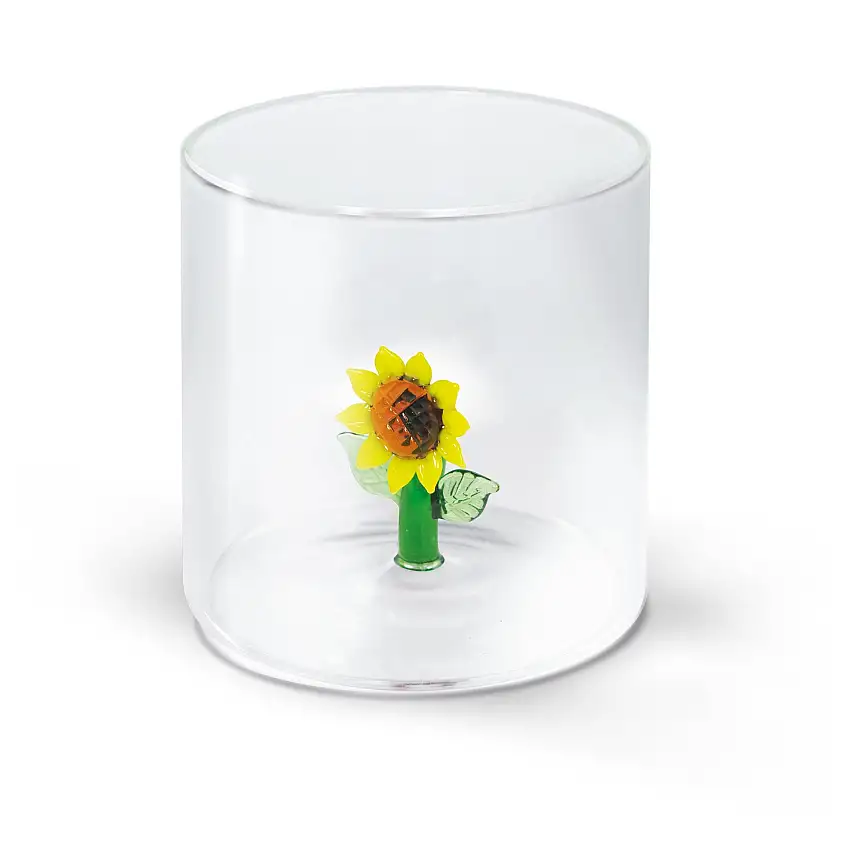 Bicchiere 250 ml. in vetro borosilicato con decoro Tema Floreale Monterey WD Lifestyle