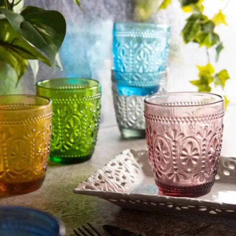 BICCHIERI ACQUA, MULTICOLORE, VETRO COLORATO IN PASTA, VINCI BY EXCELS