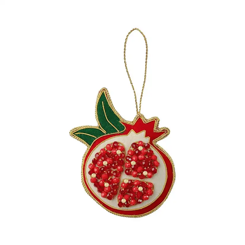 BACI MILANO - Melograno Con Decorazioni Ricamate A Mano 12X10 Cm