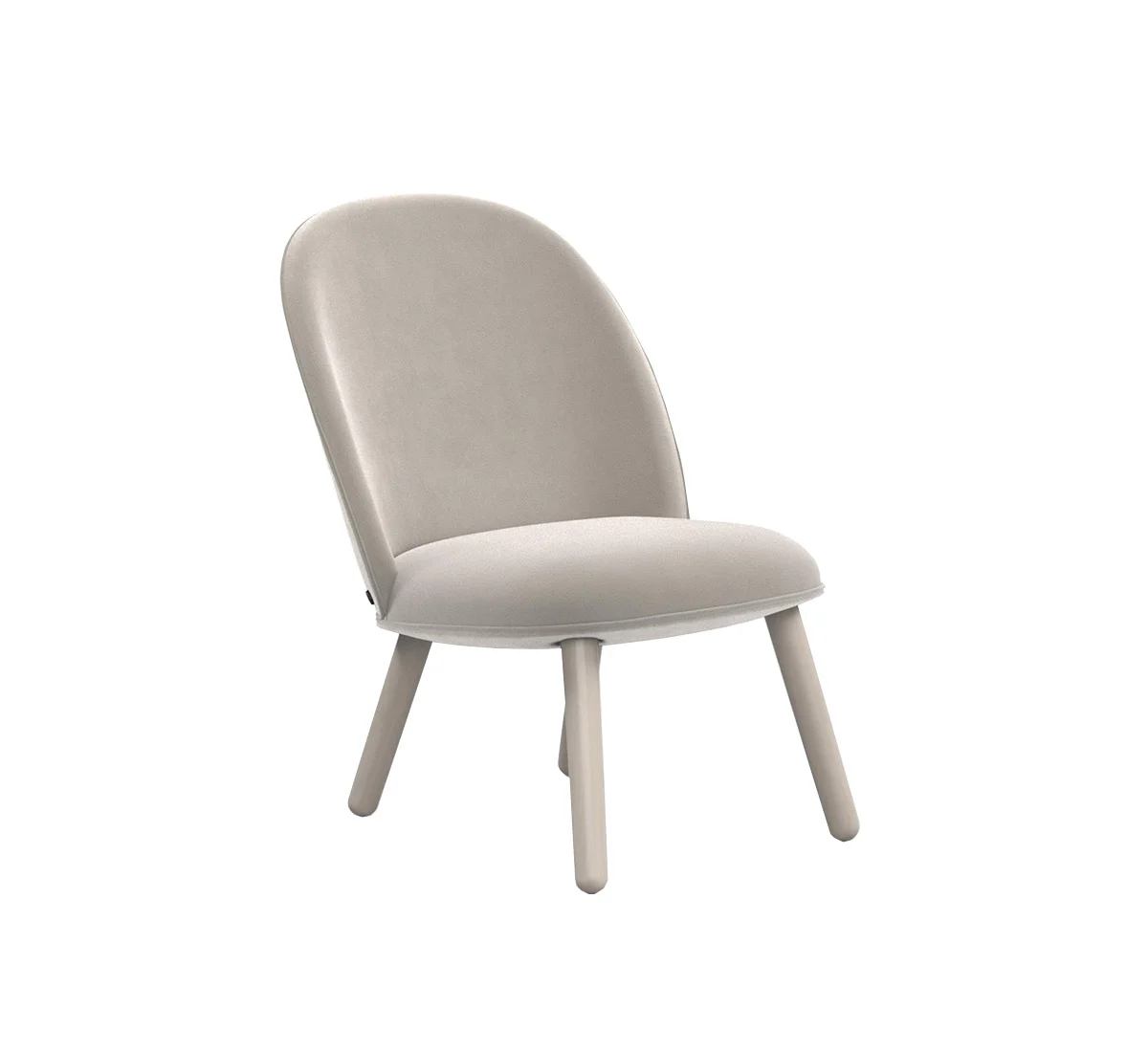 Normann Copenhagen Ace Lounge Poltroncina - Velour Beige/Gambe faggio tinto