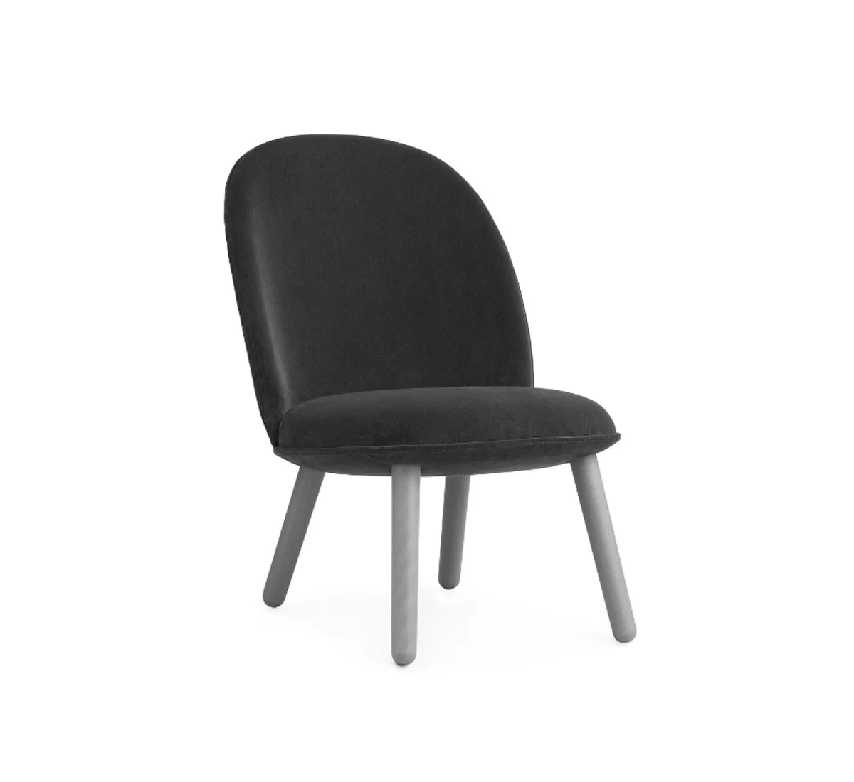 Normann Copenhagen Ace Lounge Poltroncina - Velour Grey/Gambe faggio tinto