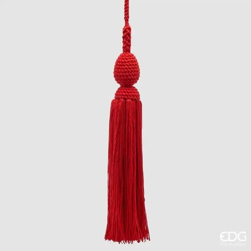 Addobbo Natalizio Nappa Jumbo EDG – Rosso, in Tessuto Intrecciato, Altezza 110 cm