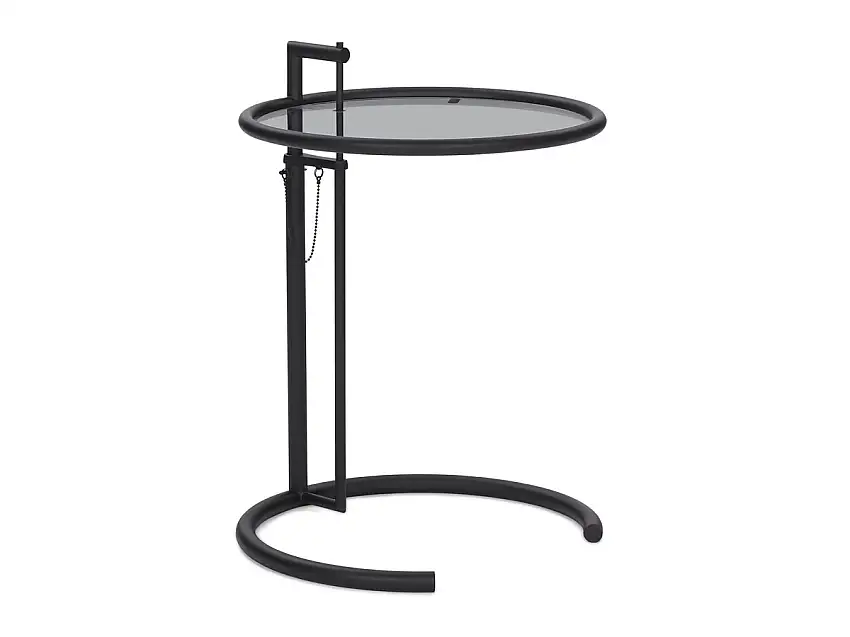ClassiCon Adjustable Table Tavolino E 1027 Nero/Vetro Fumè