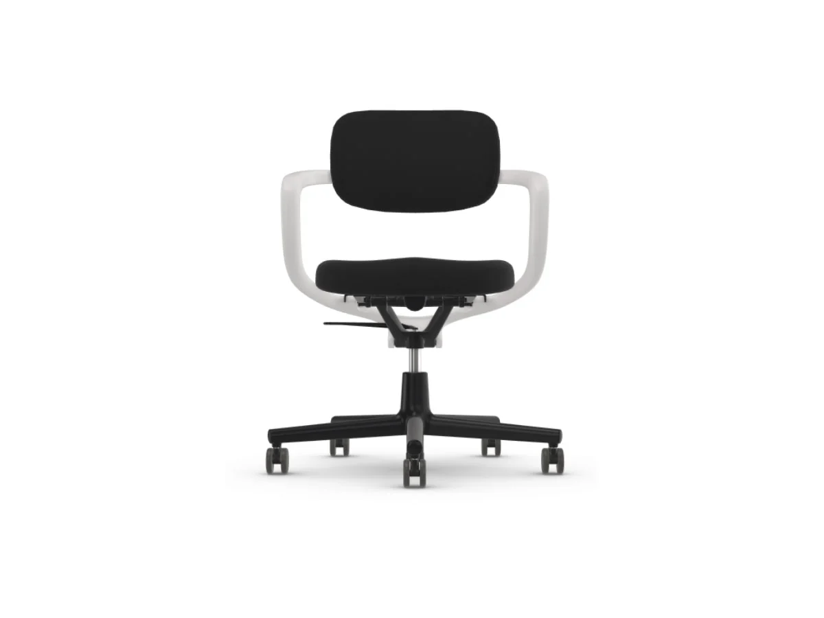 Vitra Allstar Sedia da Ufficio - 66 Hopsak Nero / Braccioli Bianchi