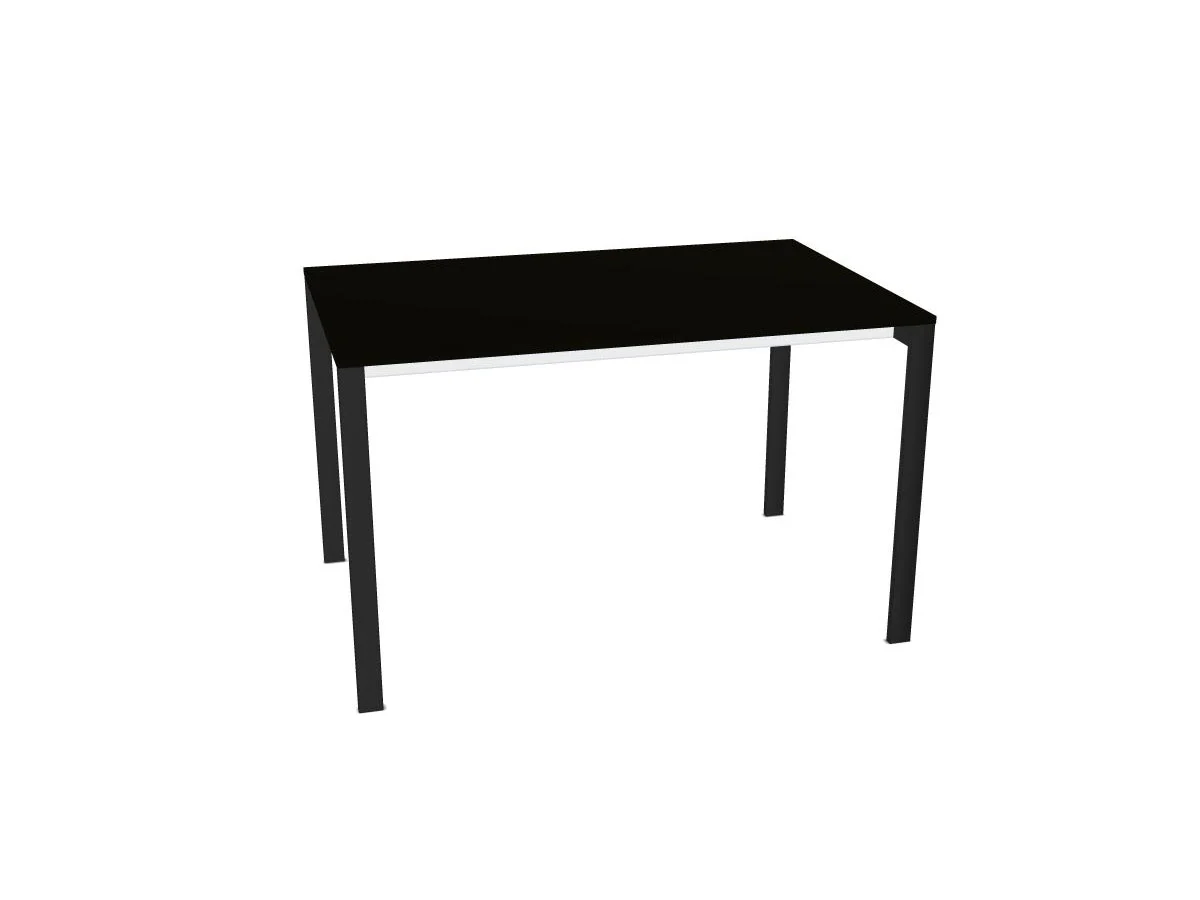 Kristalia Be-Easy Tavolo Fisso - L. 123 x P. 79 cm / Nero Ingo 0720 / Gambe Nere
