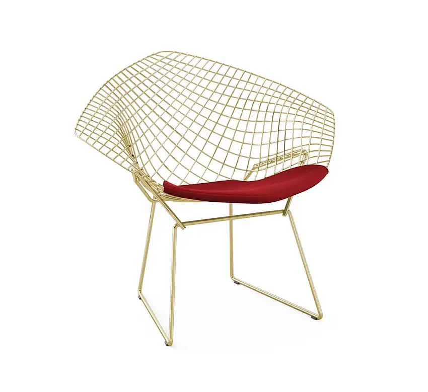 Knoll Bertoia Diamond Poltroncina - Struttura Oro