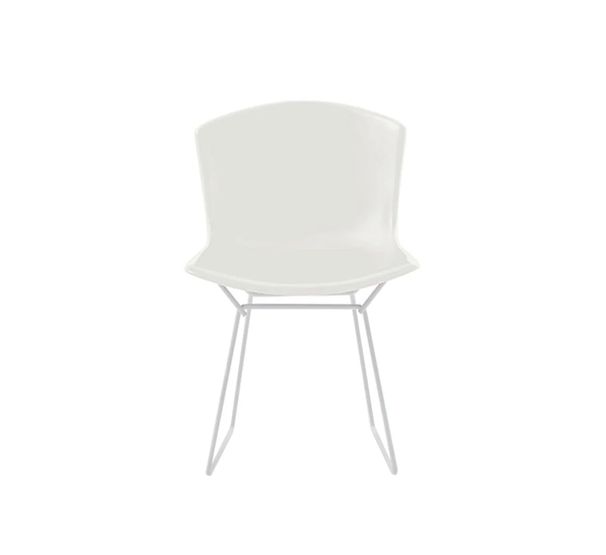 Knoll Bertoia Outdoor Side Plastic Chair - Sedia - Bianco/Cuscino Sea Green
