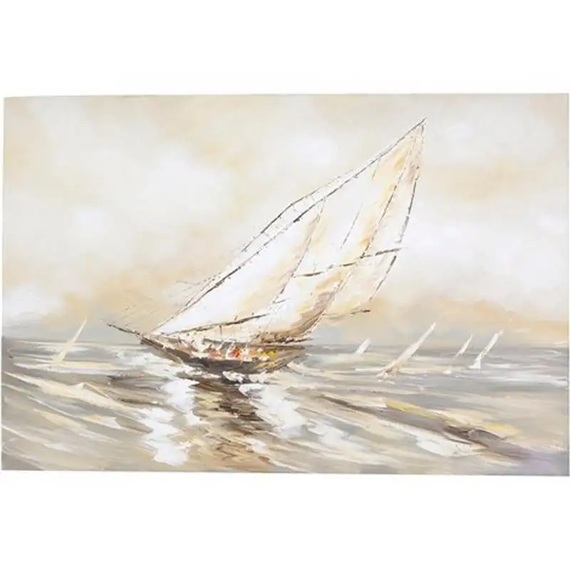 Dipinto a mano olio su tela BARCA MARE IN TEMPESTA 150 X1746
