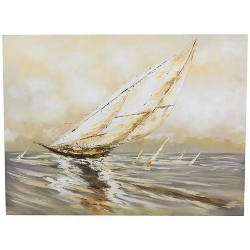 Dipinto a mano olio su tela BARCA MARE IN TEMPESTA 200 X1740