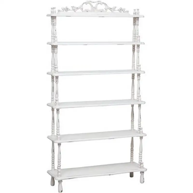Etagere in legno massello di mogano finitura bianca L5431-B