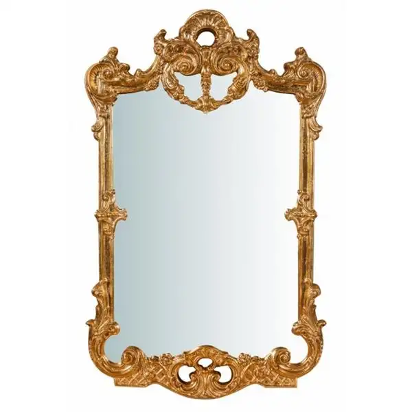 Specchiera da parete finitura foglia oro anticato L6586