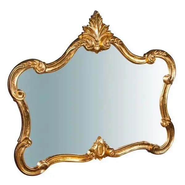 Specchiera da parete finitura foglia oro anticato L6602
