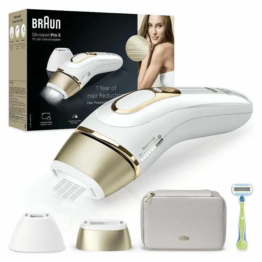Braun Epilatore Luce Pulsata Silk·expert Pro 5, Epilazione A Casa Tua, Con Custodia, Rasoio Donna Venus, 2 Testine, PL5152 cod. BRAPL5152