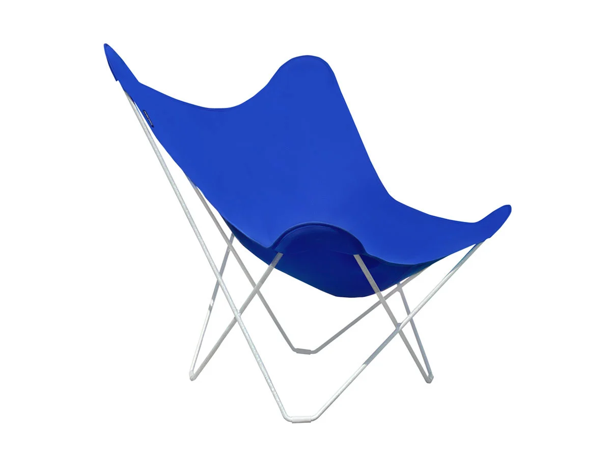 Cuero Butterfly Sedia Outdoor Sunbrella Sunshine Mariposa - Struttura Cromo-Blue