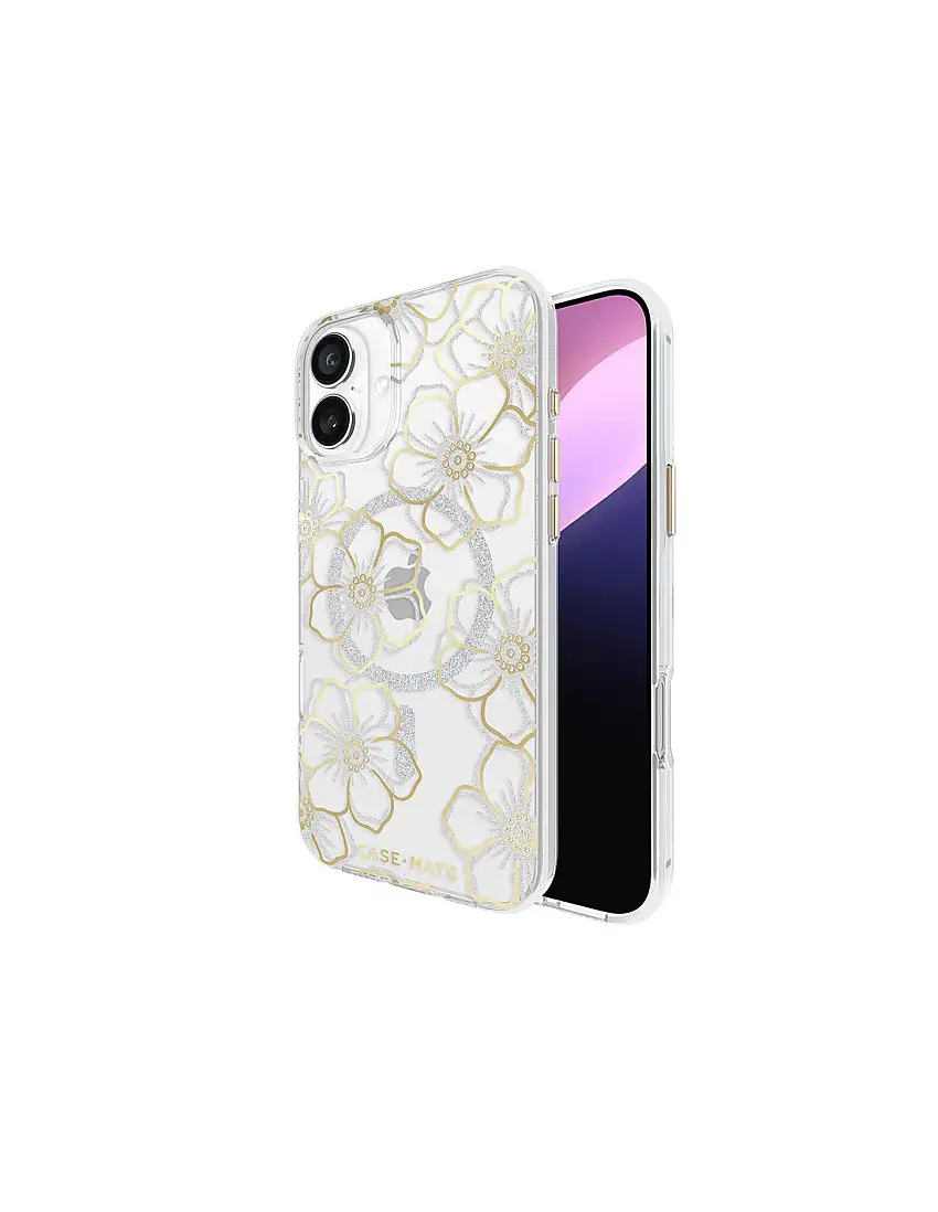 Case-Mate Floral Gems MagSafe - Case for iPhone 16 Plus (Gold)