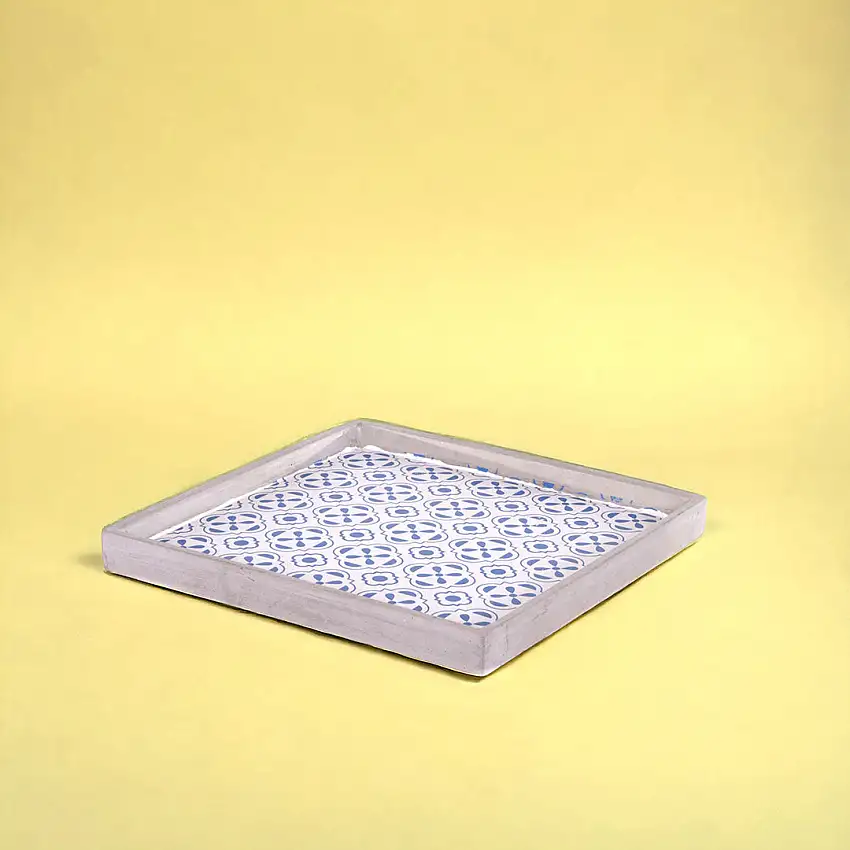Vassoio per vasi in ceramica decorato • 30 cm