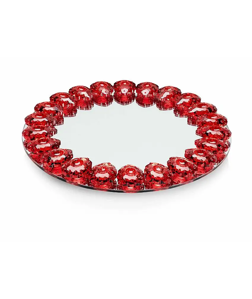 Centrotavola girevole con cristalli rossi, Ottaviani Home, codice 800423