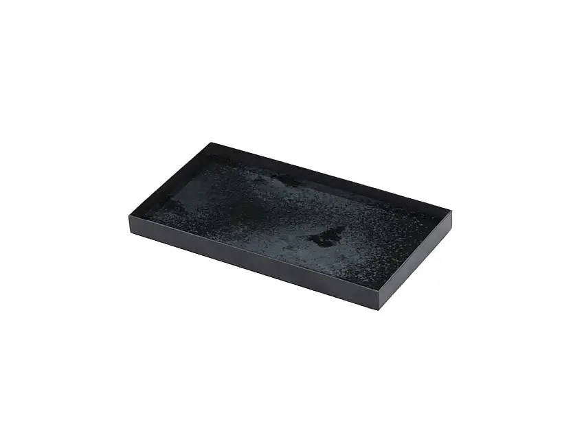 Ethnicraft Accessories Charcoal Mirror Valet Vassoio - Black Metal Rim - M