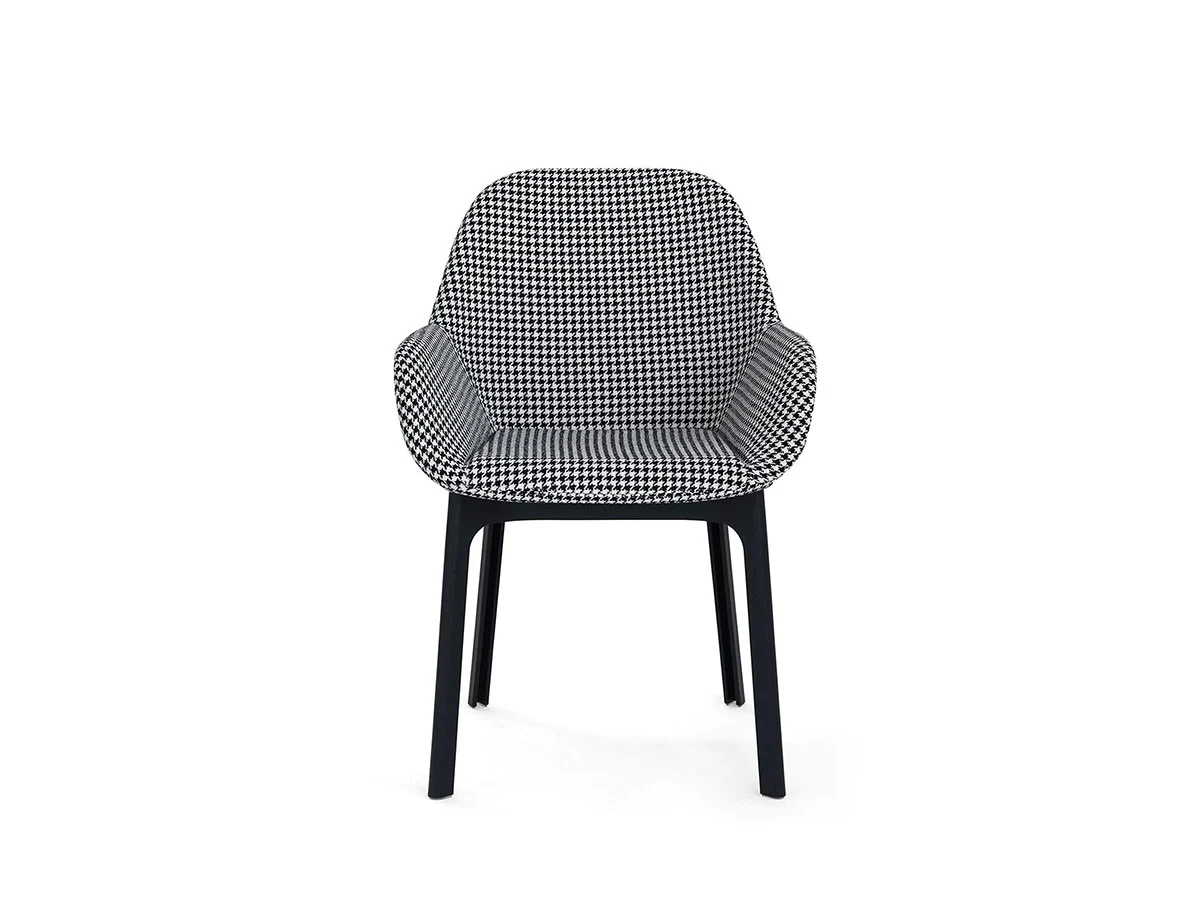 Kartell Clap Poltroncina - Struttura Nera / Pied de Poule Nero