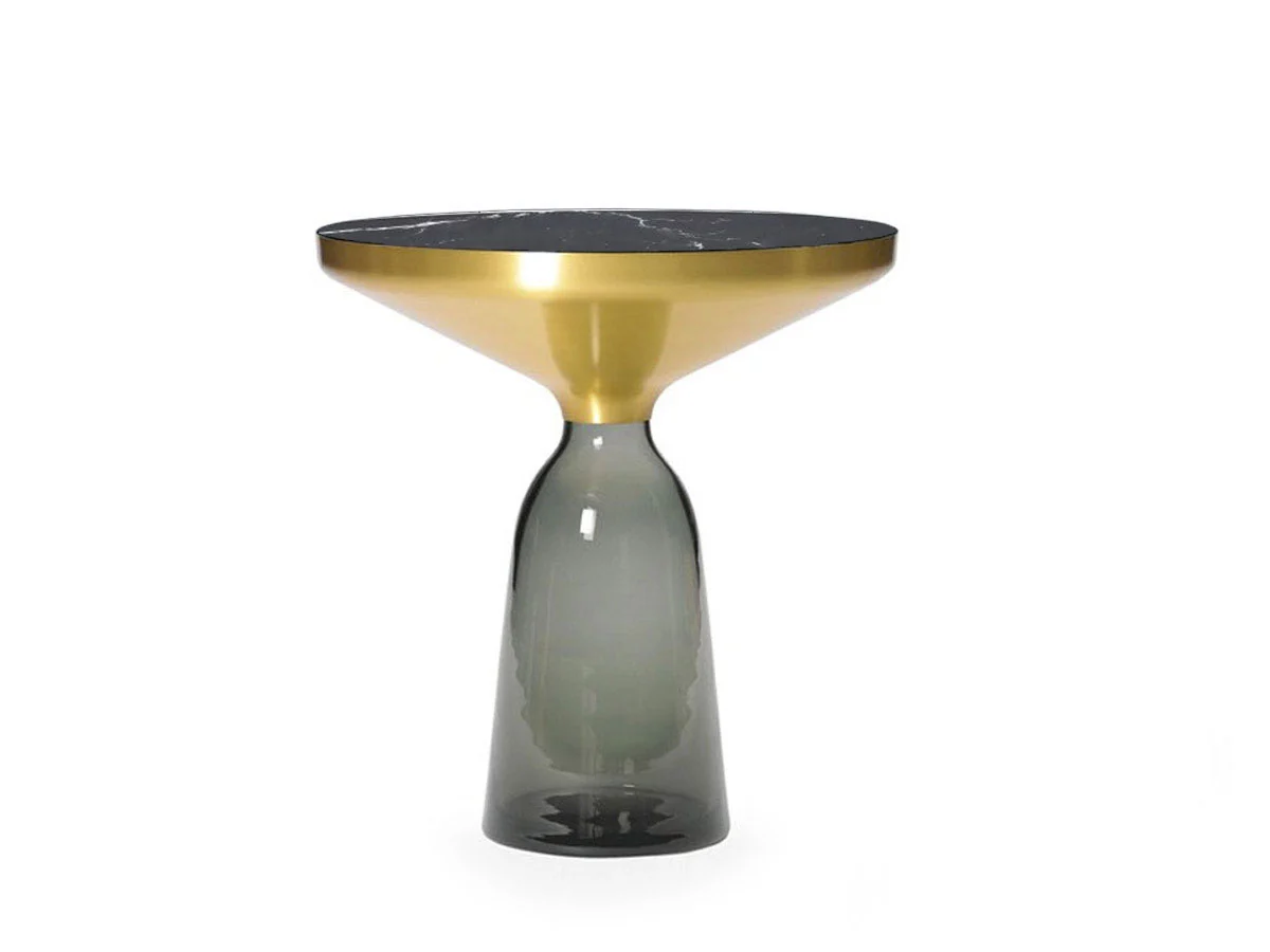 ClassiCon Bell Side Table Marquina Nero/Ottone e Cristallo Nero
