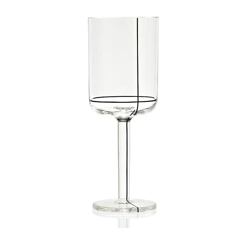 Hay Colour Glass White Wine Bicchiere-Nero
