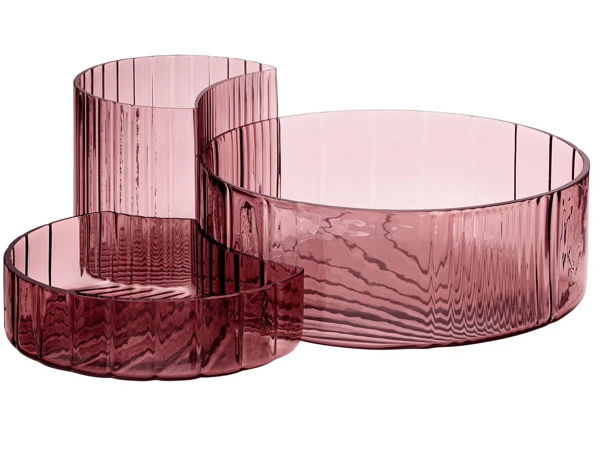 AYTM Concha Ciotole e Vassoi Rosa - Set da 3