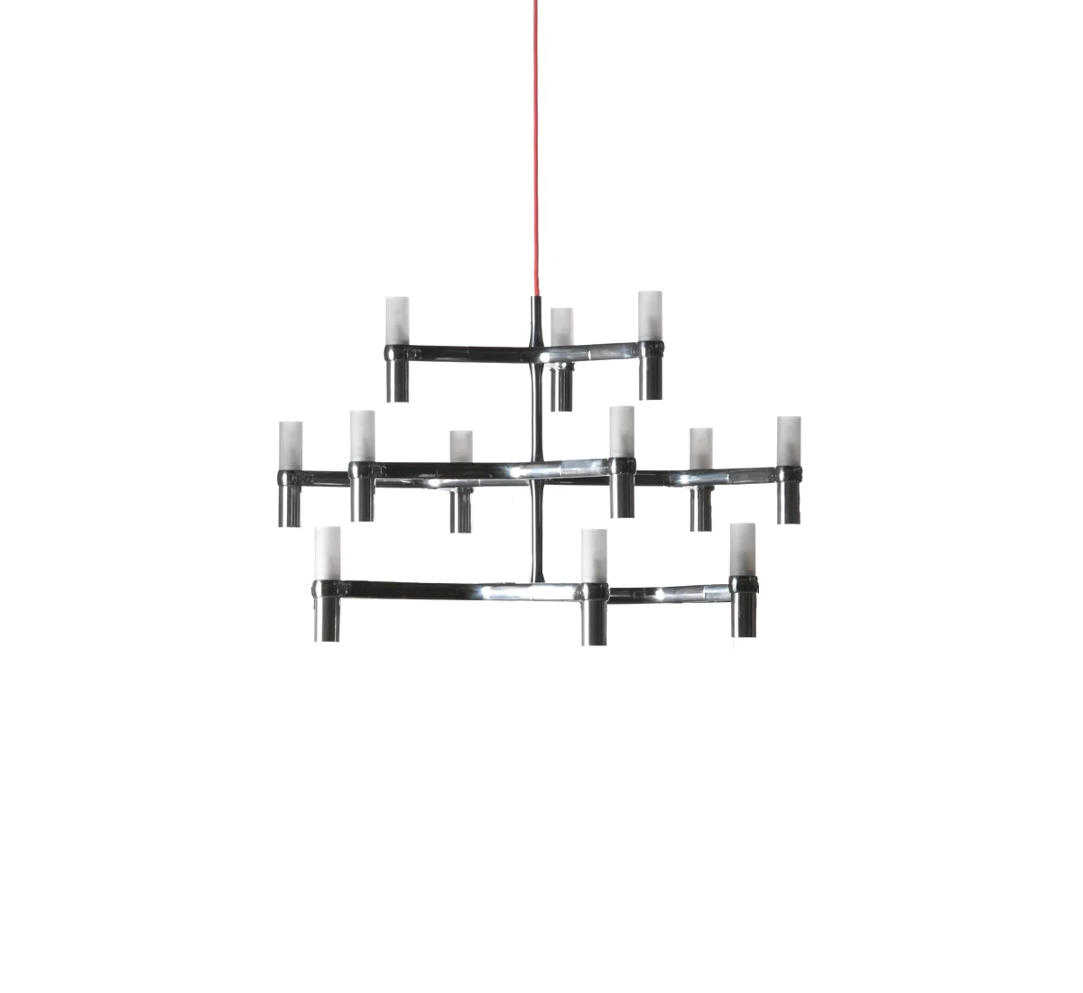 Nemo Crown Minor Alluminio Lucido Lampada a Sospensione - Cavo Rosso