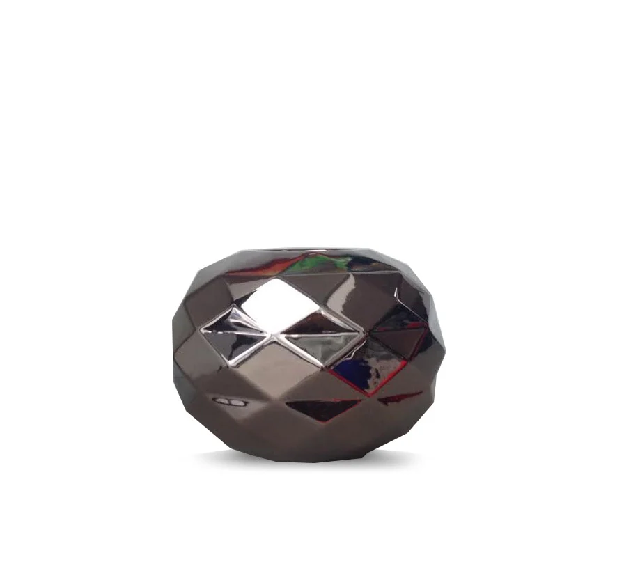 Bosa Cut Panciuto Piccolo Vaso - Platino Scuro Lucido