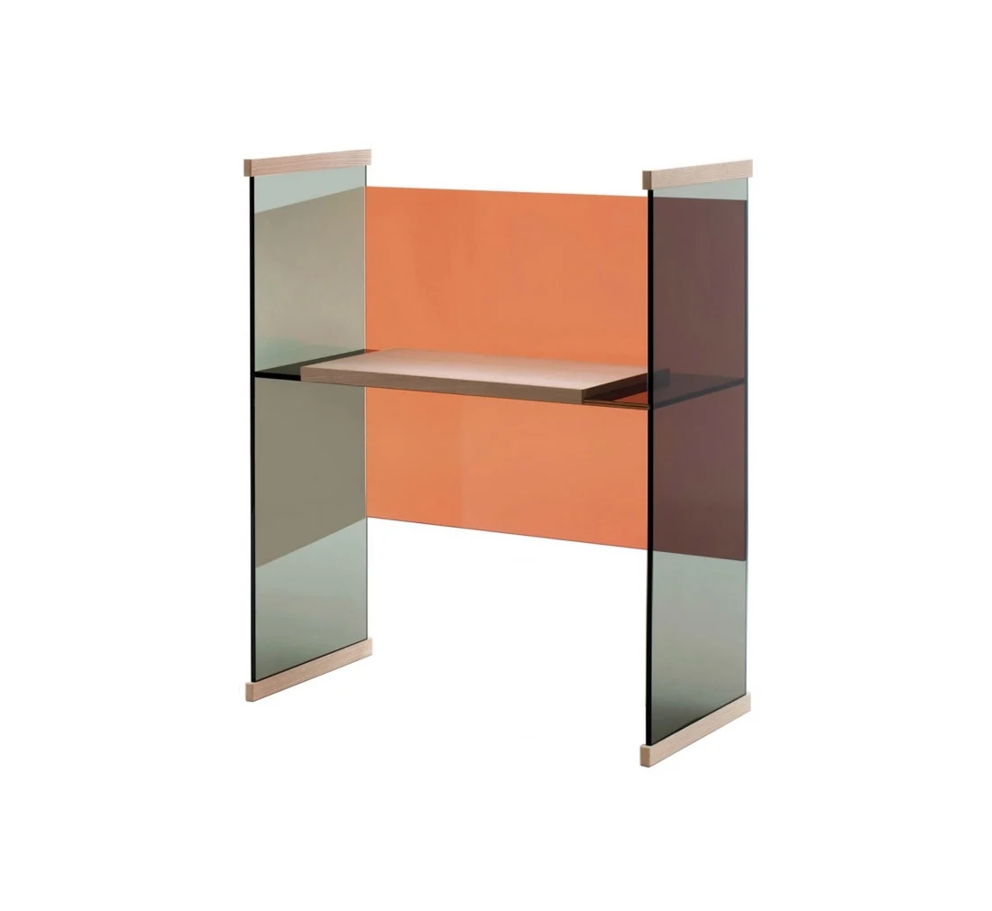 Glas Italia Diapositive Scrittoio Basso Arancio/Grigio