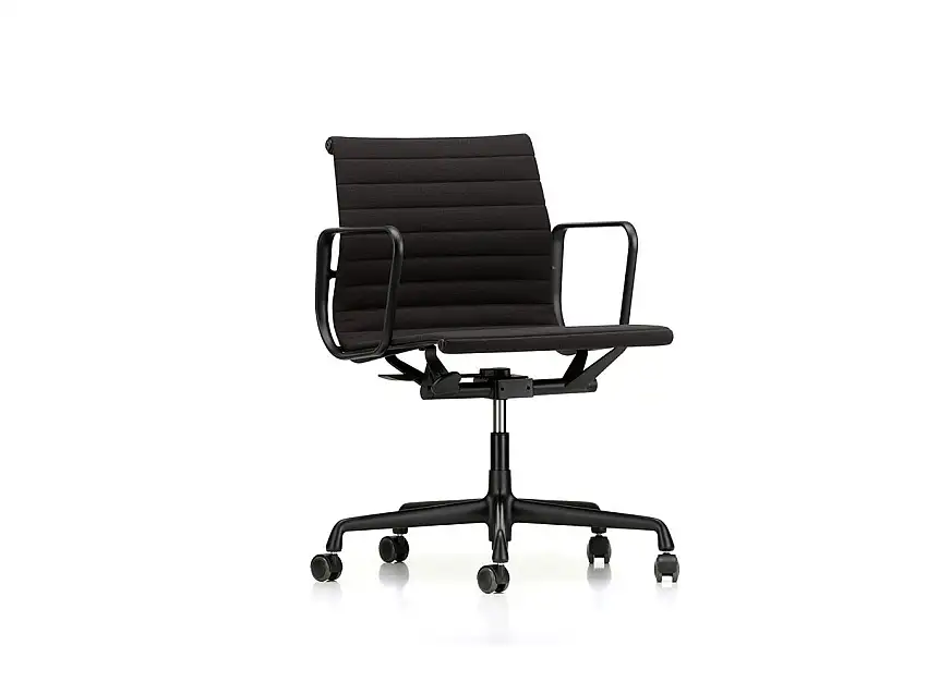 Vitra Aluminium Chair EA 117 - Sedia da Ufficio - Deep Black / Hopsak 66 Black