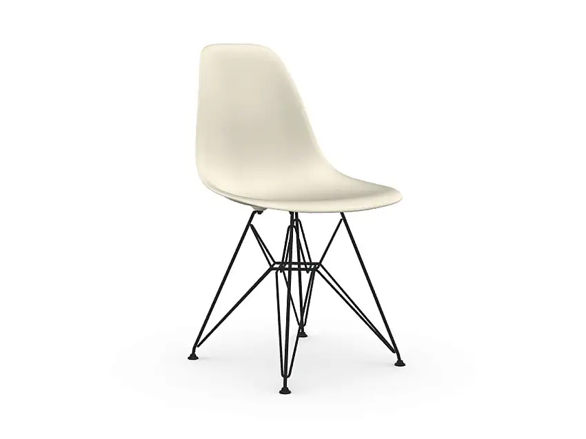 Vitra Eames Plastic Chair DSR - Sedia Basamento Nero / Pebble