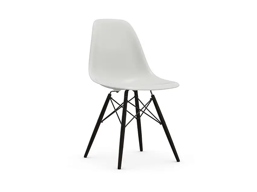 Vitra Eames Plastic Side Chair RE DSW - Black Maple Base - 04 Bianco RE