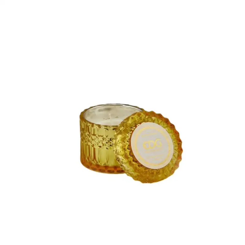 EDG Enzo De Gasperi candela profumata Crystal gialla Ambra e Arancio Dolce H8,5cm