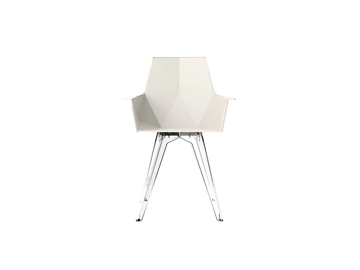 Vondom Faz Sedia con Braccioli - Bianco / Base Trasparente