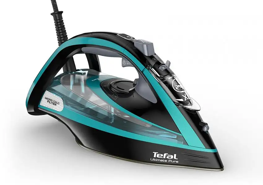 Tefal Ultimate Pure FV9844 Ferro da stiro a secco e a vapore Piastra Durilium Autoclean 3200 W Nero, Blu cod. FV9844E0
