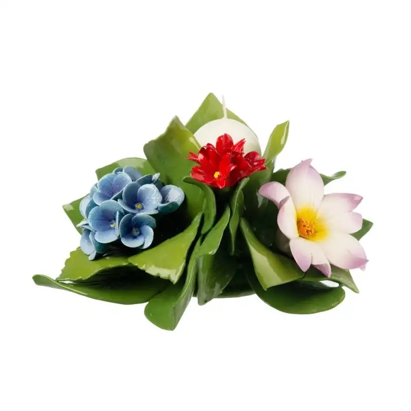 Gli Alberelli centrotavola con candela e fiori medio Ø30x14cm